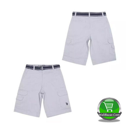 Boys Half Pant Grey Cotton